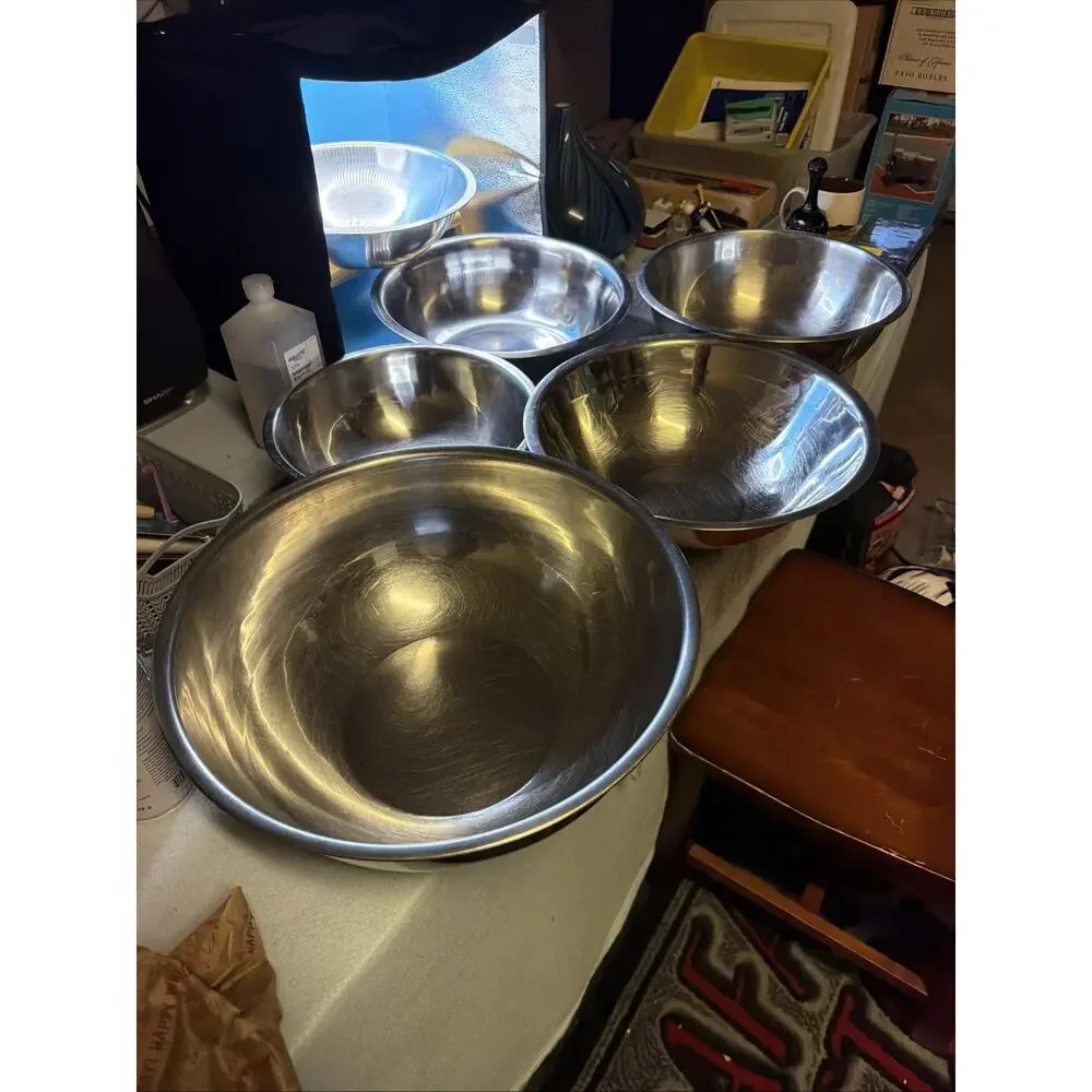 Mixing Bowls Set of 6, Stainless Steel Nesting Mixing Salad Bowl